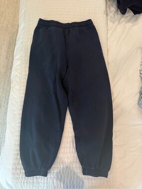 Women’s Navy Blue Elastic-Waist Sweatpants
